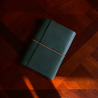 A5 Trifold Fern Green Dream Journal Top Grain