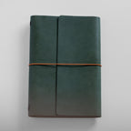 A5 Trifold Fern Green Dream Journal Top Grain