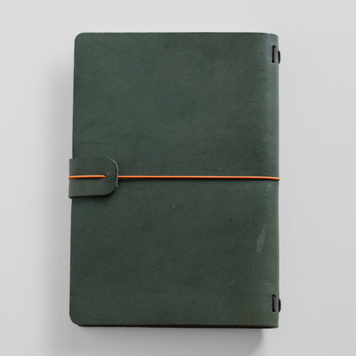 A5 Bifold Fern Green Dream Journal Top Grain
